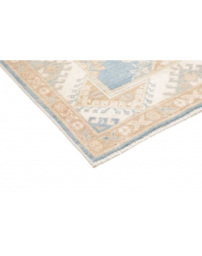 Tappeto Kazak Afghanistan bianco azzurro 84x235