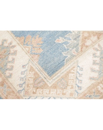 Tappeto Kazak Afghanistan bianco azzurro 84x235