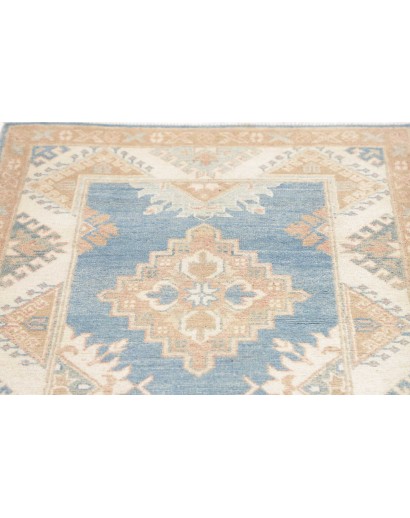 Tappeto Kazak Afghanistan bianco azzurro 84x235