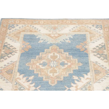 Tappeto Kazak Afghanistan bianco azzurro 84x235