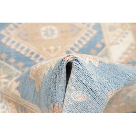 Tappeto Kazak Afghanistan bianco azzurro 84x235