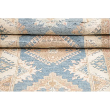 Tappeto Kazak Afghanistan bianco azzurro 84x235