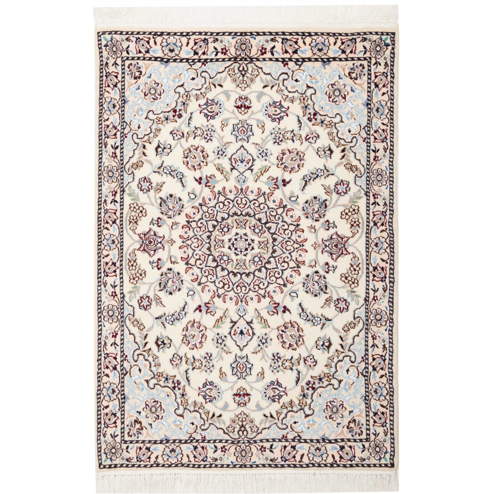 Tappeto Nain 9La Persia bianco grigio 80x118 Tappeto Nain 9La Persia bianco grigio 80x118