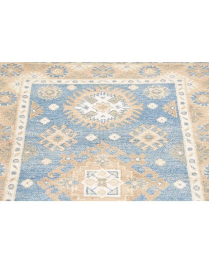 Tappeto Kazak Afghanistan bianco azzurro 85x200