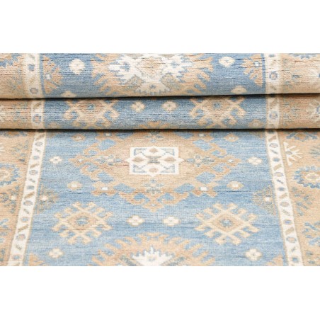 Tappeto Kazak Afghanistan bianco azzurro 85x200