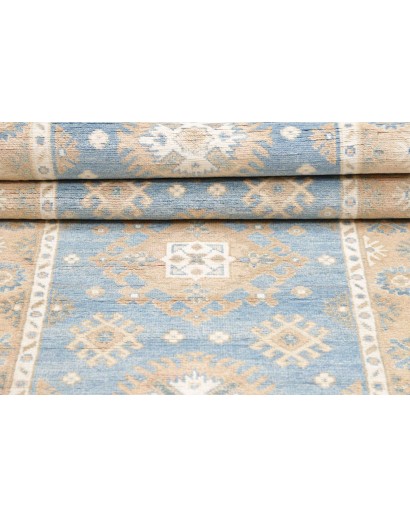 Tappeto Kazak Afghanistan bianco azzurro 79x191