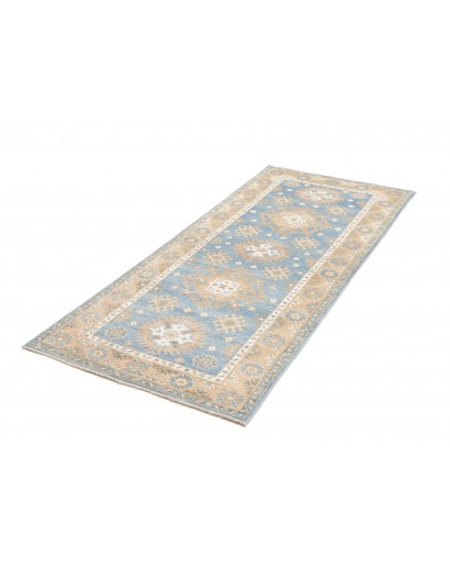 Tappeto Kazak Afghanistan bianco azzurro 83x200