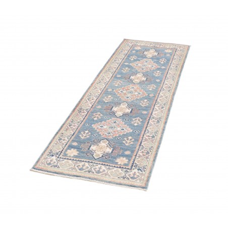 Tappeto Kazak Afghanistan bianco azzurro 62x182