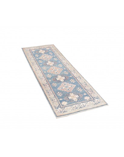 Tappeto Kazak Afghanistan bianco azzurro 62x182