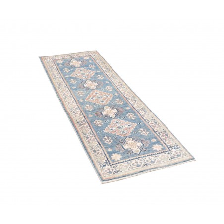 Tappeto Kazak Afghanistan bianco azzurro 62x182