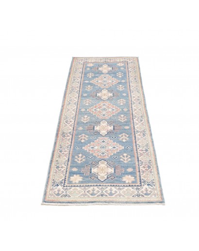 Tappeto Kazak Afghanistan bianco azzurro 62x182
