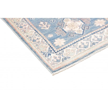 Tappeto Kazak Afghanistan bianco azzurro 62x182