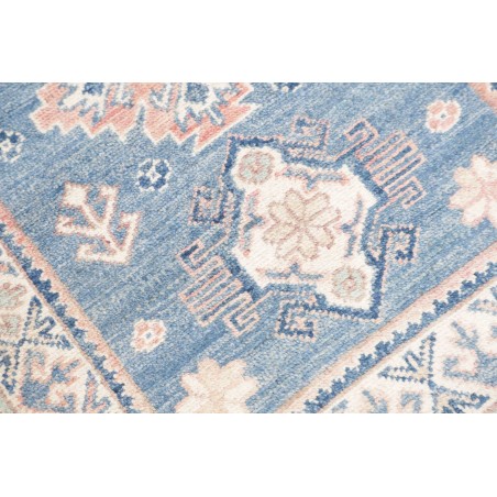Tappeto Kazak Afghanistan bianco azzurro 62x182