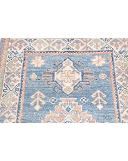 Tappeto Kazak Afghanistan bianco azzurro 62x182