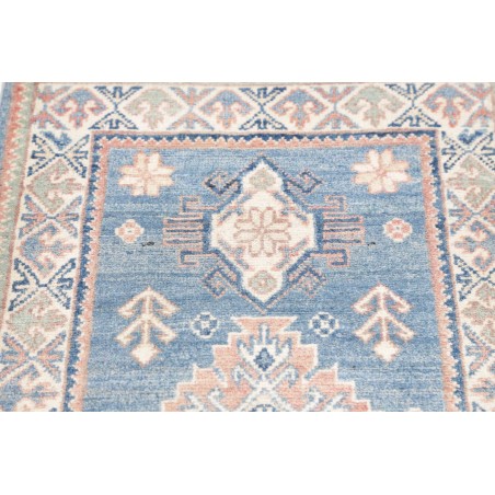 Tappeto Kazak Afghanistan bianco azzurro 62x182