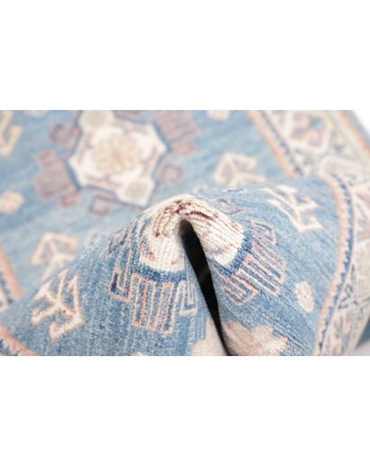 Tappeto Kazak Afghanistan bianco azzurro 62x182