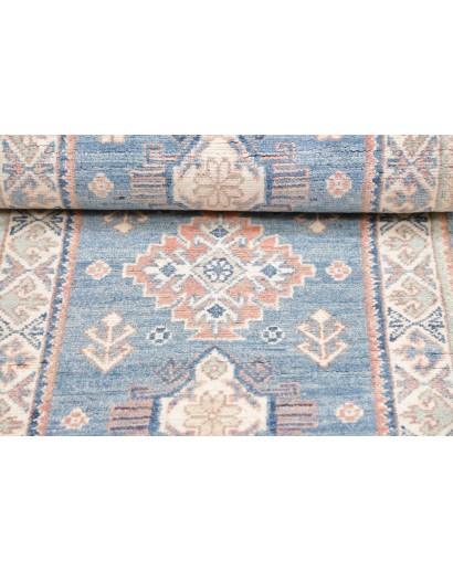 Tappeto Kazak Afghanistan bianco azzurro 62x182