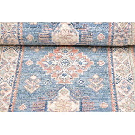 Tappeto Kazak Afghanistan bianco azzurro 62x182