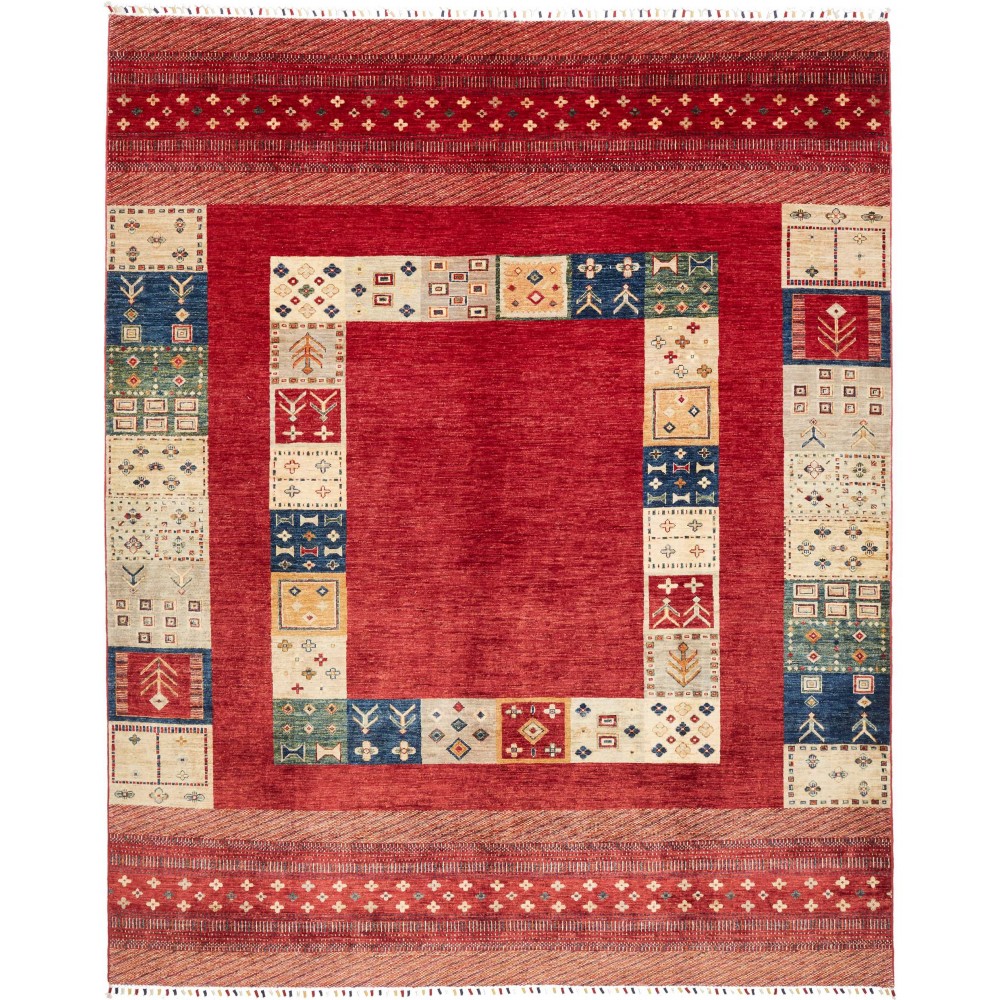 Tappeto Siva Pakistan marrone giallo 244x296