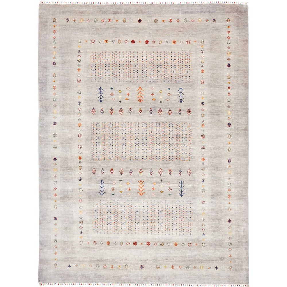 Tappeto Siva Pakistan bianco grigio 271x361