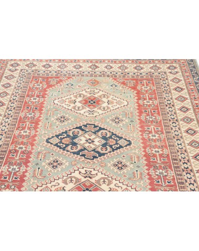 Tappeto Kazak Afghanistan bianco marrone 147x194