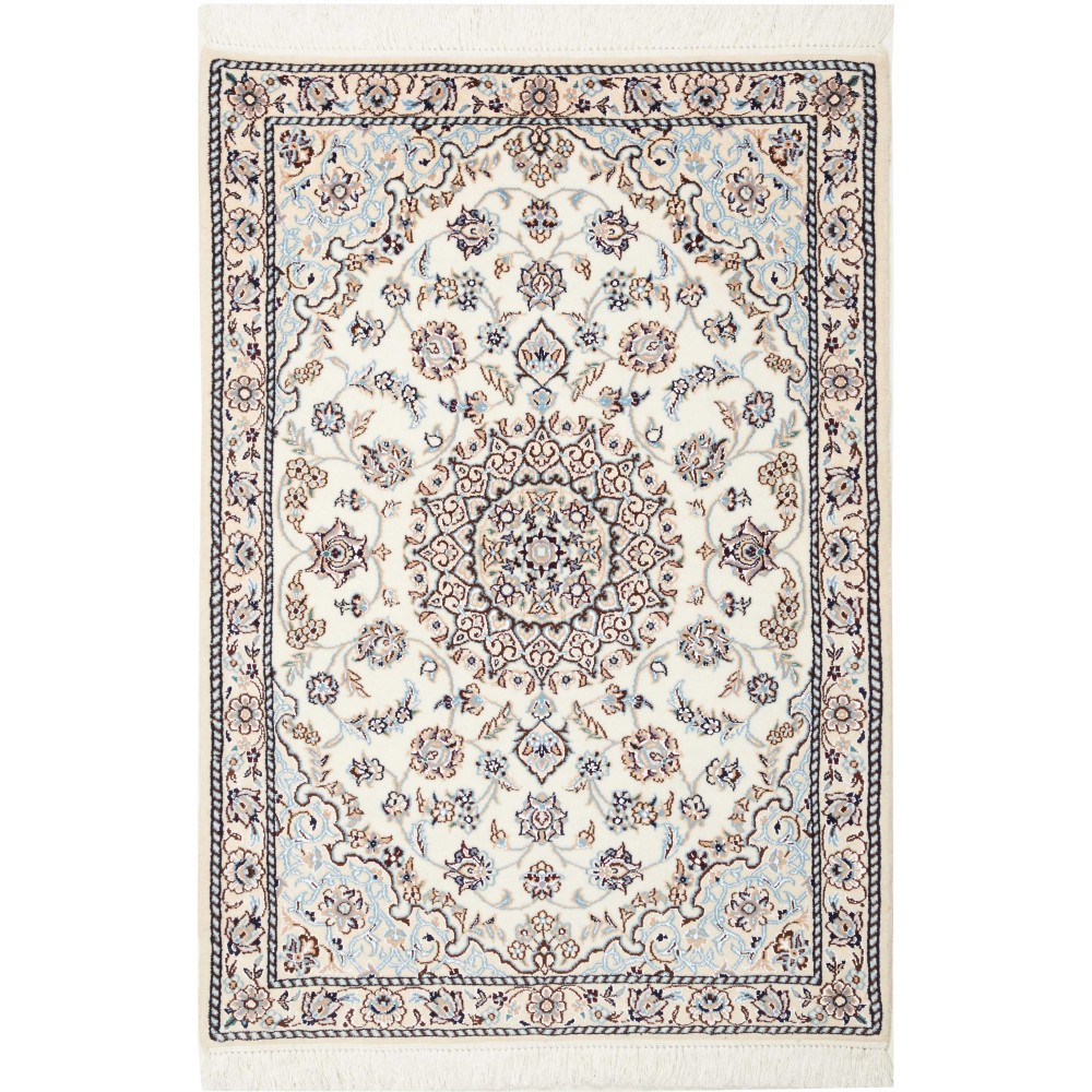 Tappeto Nain 9La Persia bianco grigio 80x117 Tappeto Nain 9La Persia bianco grigio 80x117