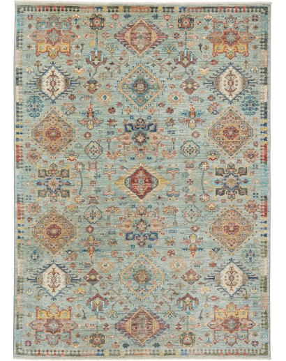 Tappeto Tribal Pakistan azzurro 147x206