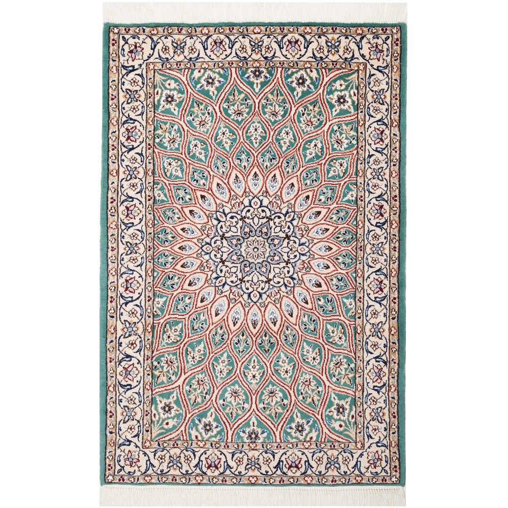 Tappeto Nain 9La Persia bianco marrone 81x126 Tappeto Nain 9La Persia bianco marrone 81x126