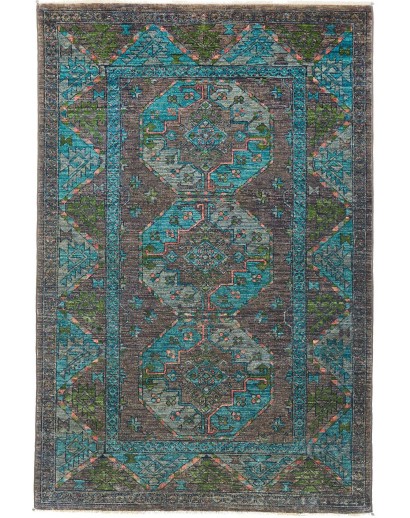Tappeto Tribal Pakistan azzurro 125x188