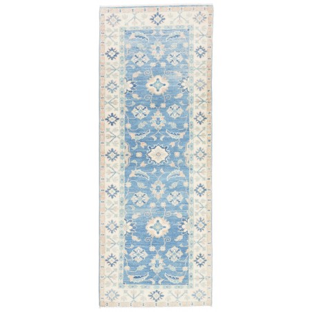 Tappeto Kazak Afghanistan bianco blu 65x171