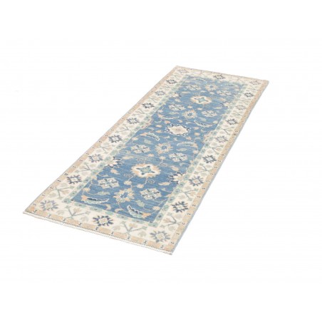 Tappeto Kazak Afghanistan bianco blu 65x171