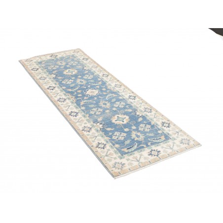 Tappeto Kazak Afghanistan bianco blu 65x171