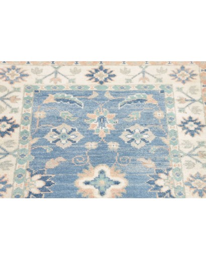 Tappeto Kazak Afghanistan bianco blu 65x171