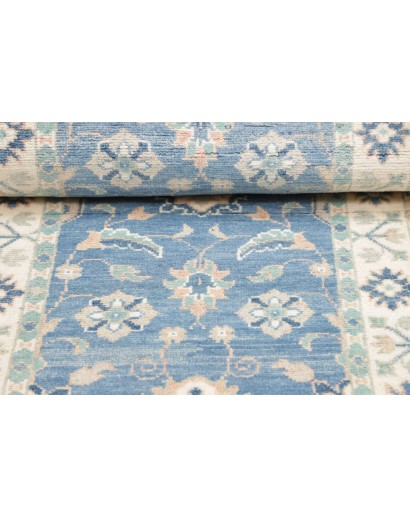 Tappeto Kazak Afghanistan bianco blu 65x171