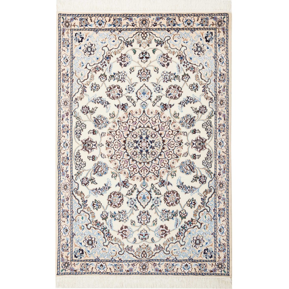 Tappeto Nain 9La Persia bianco grigio 80x119 Tappeto Nain 9La Persia bianco grigio 80x119