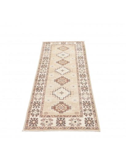 Tappeto Kazak Afghanistan bianco azzurro 64x180