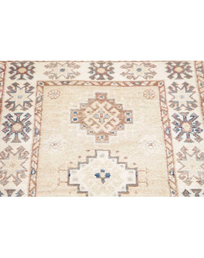 Tappeto Kazak Afghanistan bianco azzurro 64x180
