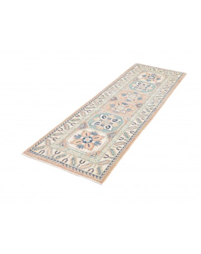 Tappeto Kazak Afghanistan bianco grigio 61x182