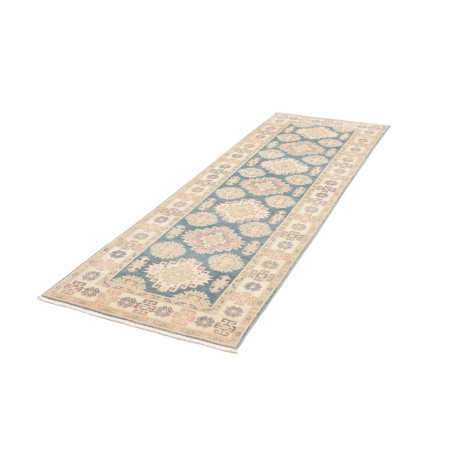 Tappeto Kazak Afghanistan bianco azzurro 82x248