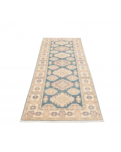 Tappeto Kazak Afghanistan bianco azzurro 82x248