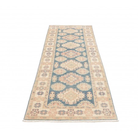 Tappeto Kazak Afghanistan bianco azzurro 82x248