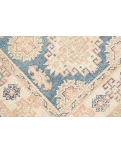 Tappeto Kazak Afghanistan bianco azzurro 82x248