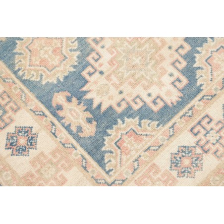 Tappeto Kazak Afghanistan bianco azzurro 82x248