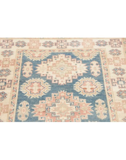 Tappeto Kazak Afghanistan bianco azzurro 82x248