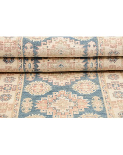 Tappeto Kazak Afghanistan bianco azzurro 82x248