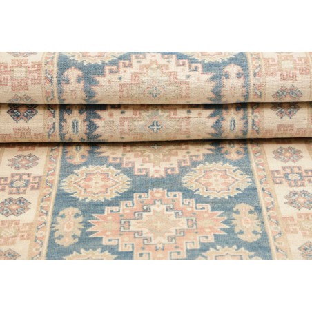 Tappeto Kazak Afghanistan bianco azzurro 82x248
