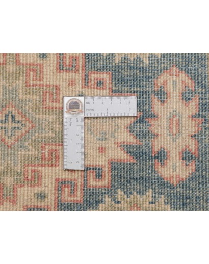 Tappeto Kazak Afghanistan bianco azzurro 82x248