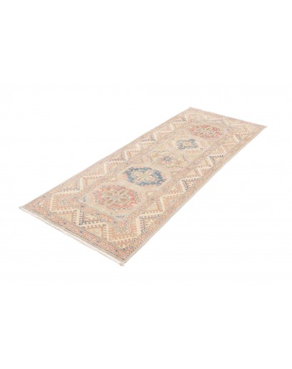 Tappeto Kazak Afghanistan bianco giallo 81x201
