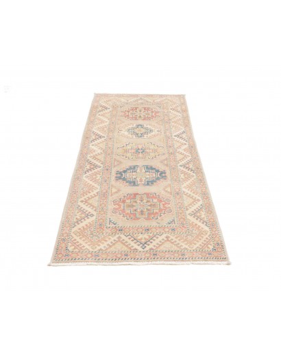 Tappeto Kazak Afghanistan bianco giallo 81x201