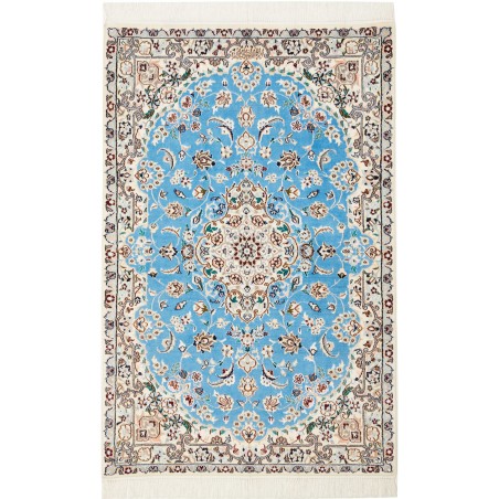 Tappeto Nain 6La Persia bianco blu 77x125